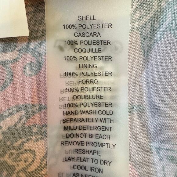 Vince Camuto NWT Women's Size 6 Paisley Puff Sleeve Satin Midi Dress Boho $168 - Picture 8 of 13